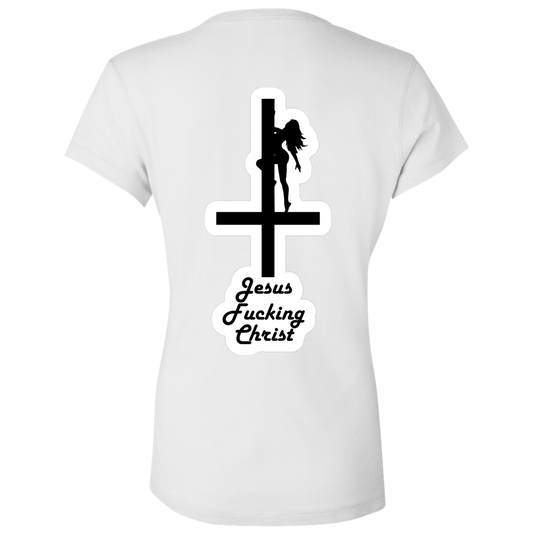 Jesus F*ck*ng Christ Ladies' Jersey V-Neck T-Shirt